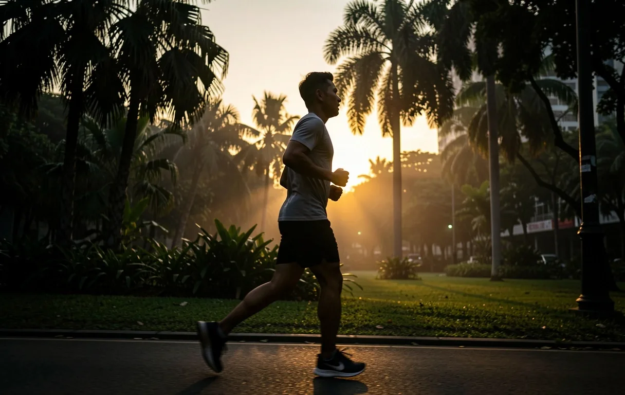Man in motion representing active lifestyle context