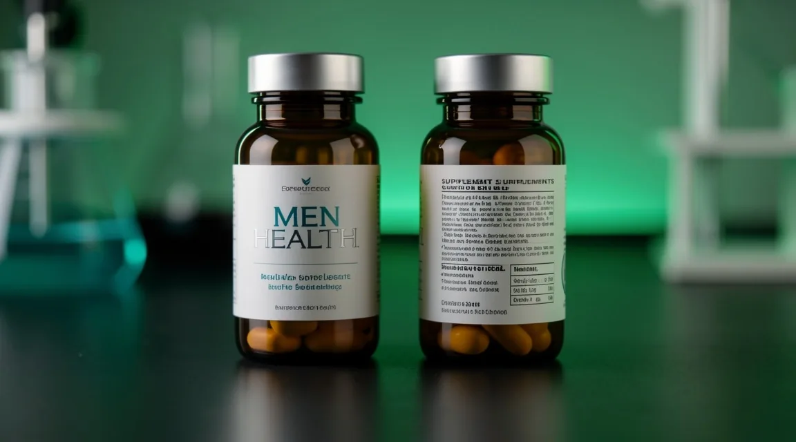 Supplement bottles on bench